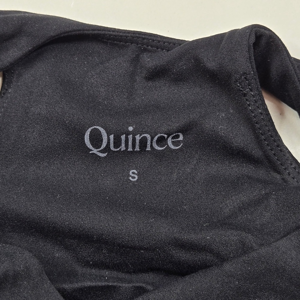 NWT QUINCE Ultra-Form High-Neck Cropped Tank Small Black 4621 - Picture 9 of 12